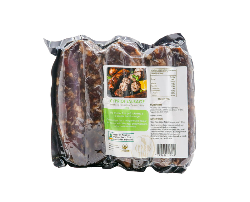 Cypriot loukanika (red wine sausages with shino) – 500g